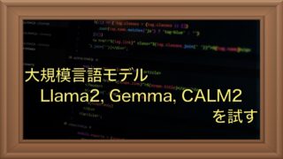 大規模言語モデル（Llama2/Gemma/Calm2）を動かしてみる（使い方）